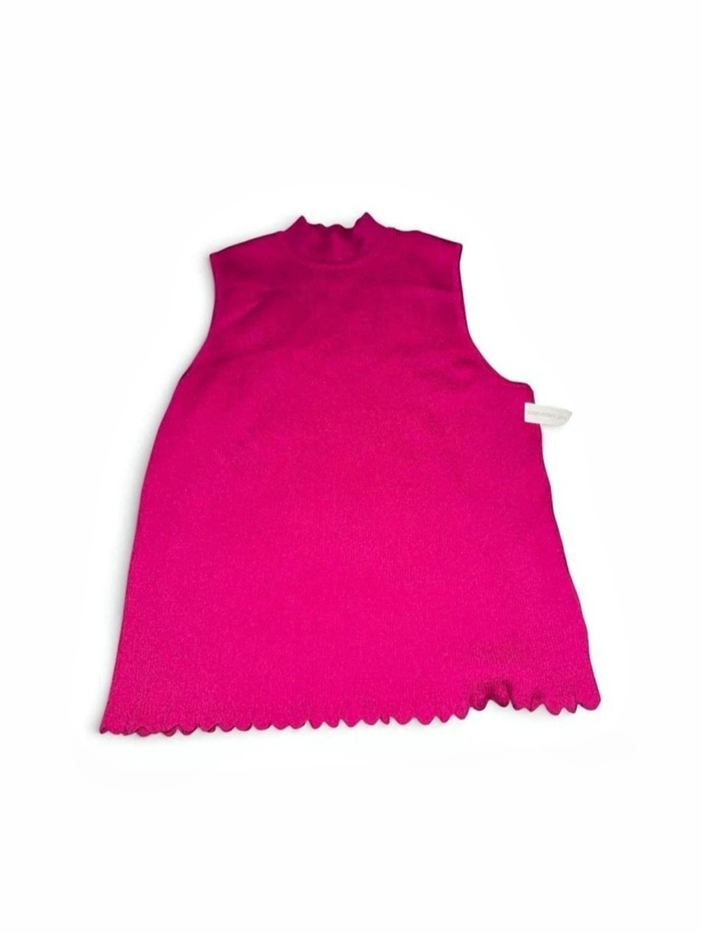 Bar III Sleeveless Scalloped Top in Pink Size Medium NWT